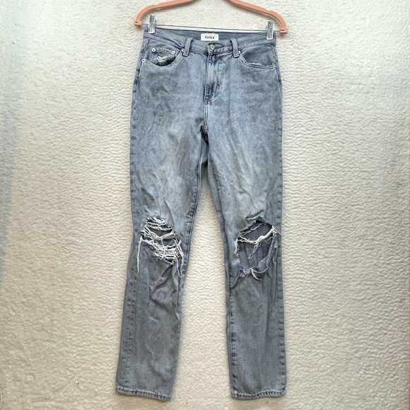 Pistola Jeans Womens 26 Blue Presley Relaxed Roller Revolve Straight Thrashed - Picture 1 of 13